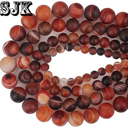 Beads Natural Stone Matte Dream Stripe Agates Beads 6 8 10 12MM Dull Polish Diy Bracelet Necklace Beads For Jewelry Making