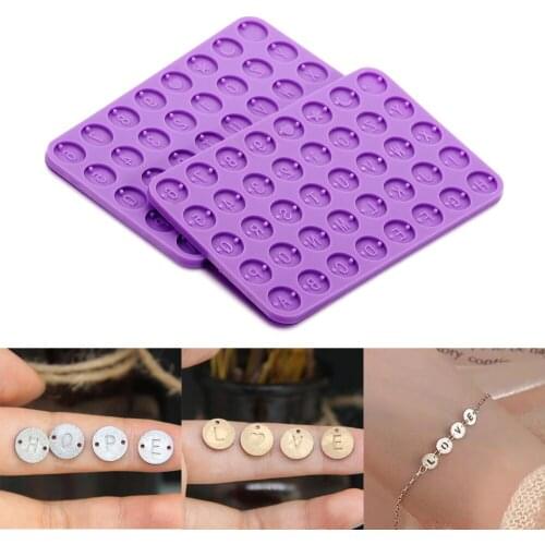 Alphabet Bead Pendants Letter Number Set Discs Silicone Mold for DIY Bracelet Necklace Resin Pendant Jewelry Making Supplies