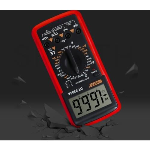 DT9205A Digital Multimeter hFE AC DC Triode Diode Resistance Amp Electric Tester 875F