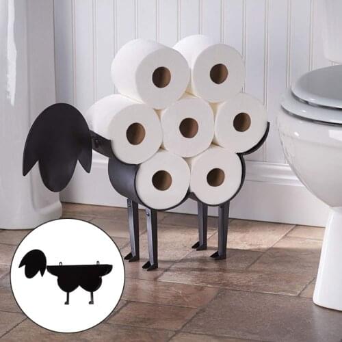 Dog/Cat/Sheep Decorative Toilet Paper Holder Free-standing Bathroom Tissue Storage Toilet Roll Holder Paper Bathroom Iron Storag