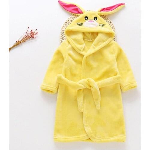 Winter Baby Toddler Bathrobes Kids Flannel Thick Bathrobe Cartoon Children Pajamas Spring Boys Loungewear Girls Long Bathrobe
