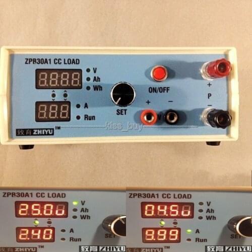 DYKB 9.99A 60W 1-30V Constant current electronic load capacity battery meter 12V 24V Fan control Discharge voltage current