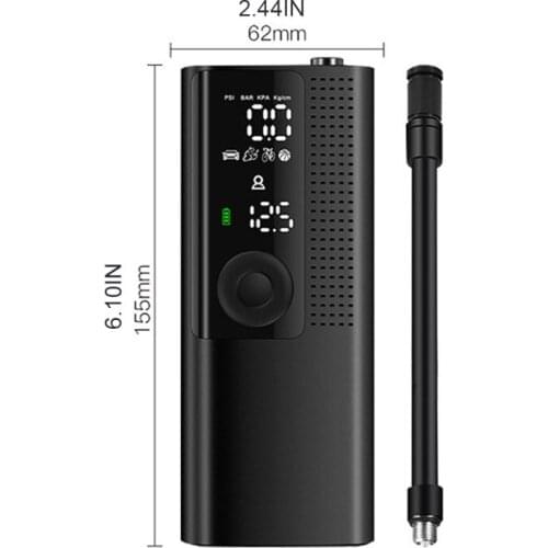 Electric Car Air Pump with Digital Pressure Gauge 12V/1200mAh Air Compressor Cordless Air Pump for bicycle Tires Balls