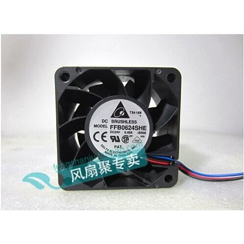 The original FFB0624SHE 6cm60*60*38 Delta 24V0.40A three line of air cooling fan inverter (support stop alarm signal output)