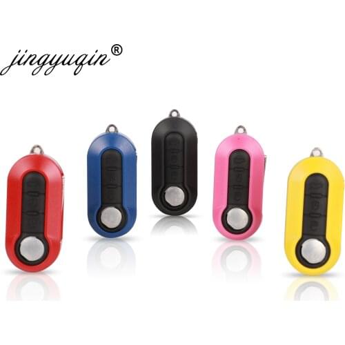 Jingyuqin 10pcs Colorful 3 Buttons Flip Remote Key Shell Housing for FIAT 500 Panda Punto Bravo Car Alarm Fob COMBO Case