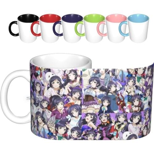 Nozomi Collage Ceramic Mugs Coffee Cups Milk Tea Mug Kanan Mari Dia Chika You Riko Ruby Yoshiko Yohane Hanamaru Zuramaru Zura