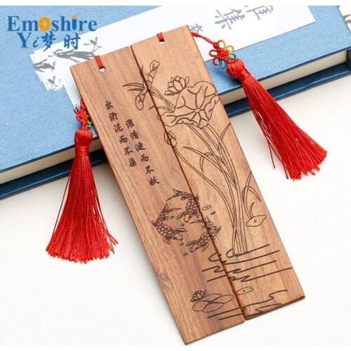 Creative Mahogany Bookmarks Set Business Gifts Wood Bookmarks Custom Lettering Personalized Stationery for Book M043