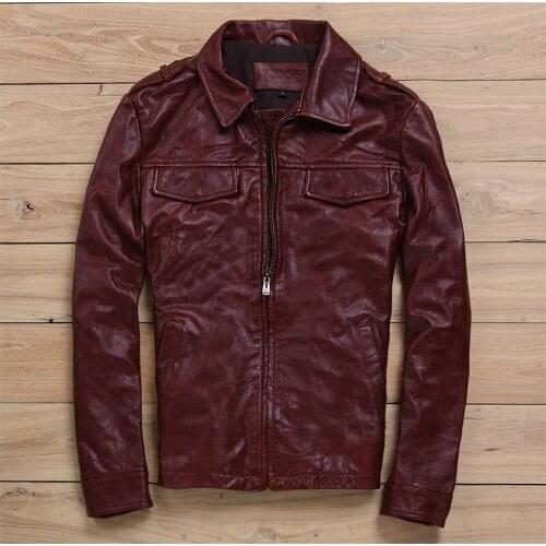 Genuine 200% Leather Jacket Men Clothes Autumn Winter Real Fit Cow Leather Jackets Moto Biker Coat Jaqueta De Couro ZL0088
