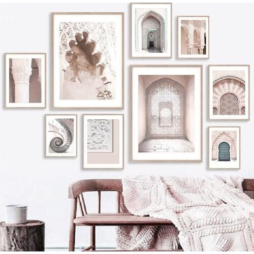 Lslamic Mosque Morocco Stairs Religion Wall Art Canvas Painting Nordic Posters And Prints Wall Pictures For Living Room Decor