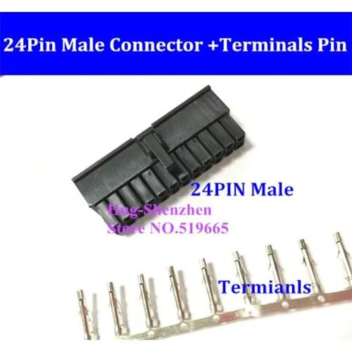 Molex 4.2 24Pin ATX Female Power Cable Connector + Terminal crimps Pins