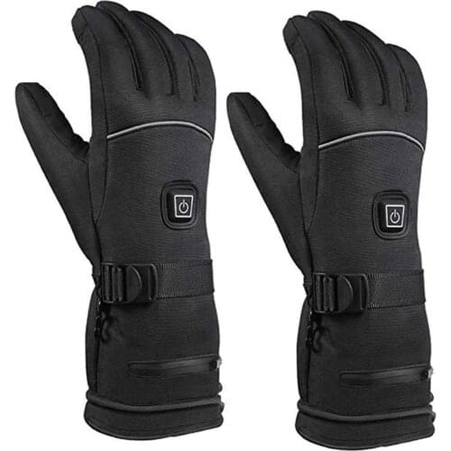 Men Women Winter Electric Heated Gloves with Reflective Strip Battery Powered