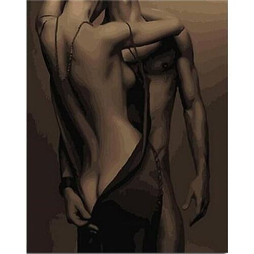 DRAWJOY Frameless Pictures Painting By Numbers Handpainted On Canvas Figure Painting 40*50cm GX24601