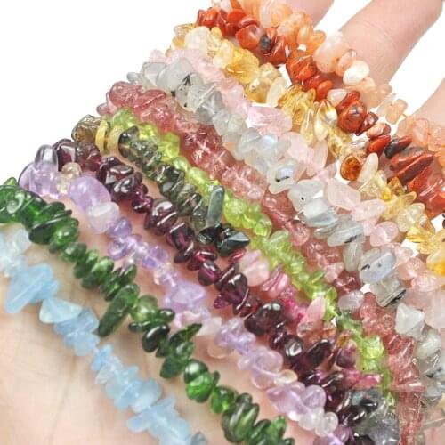 Natural Stone Beads With Holes Chips 5-8mm Lrregular Crystal Gravel Tourmaline Aquamarin Diy Bracelet For Jewelly Earring
