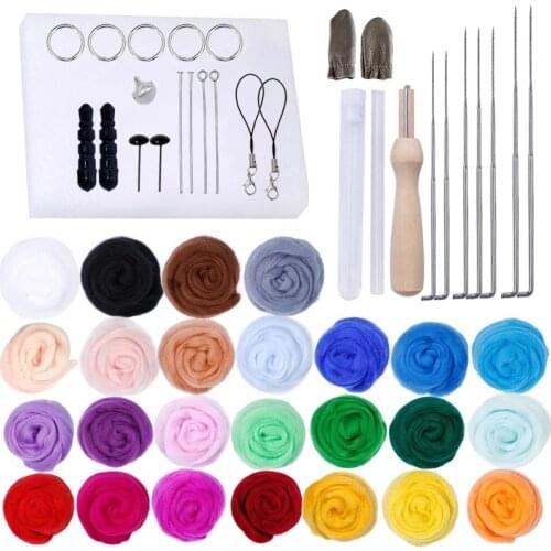 Nonvor Wool Needle Felt Kit DIY Wool Felting Starter Tools Handmade Set Fabric Materials Homemade Gift Crafts for Beginners