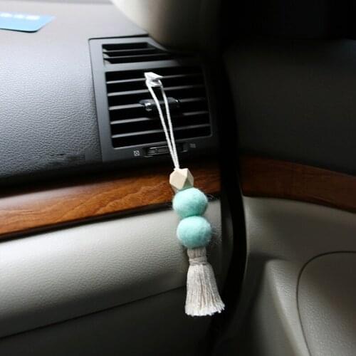 Newly Rear View Mirrior Pendant Accessory Felt Ball Tassel Car Diffuser Hanging Car Interior Decor Ornament for Vehicle