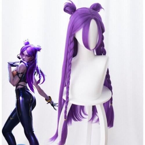 New Wig LOL KDA Kaisa Cosplay Wig Daughter of the Void Kaisa Wig Long Hair Purple Halloween Carnival Wigs