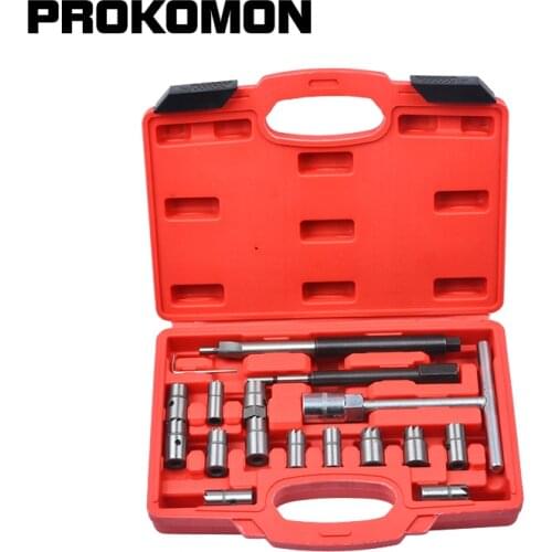 17 Pc Diesel Injector Cleaner Clean Carbon Remover Seat Cutter Cutting Tool Set