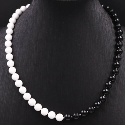 New Fashion Strand Chain Necklace Round Beads Baking Paint Glass Lacquer Beaded 8 10 12mm Choker Necklaces Jewelry 18inch A567
