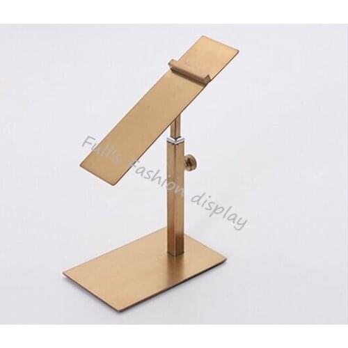 Free shipping Matte rose gold Stainless Steel Shoe tree display rack holder adjustable high heels Shoe display stand