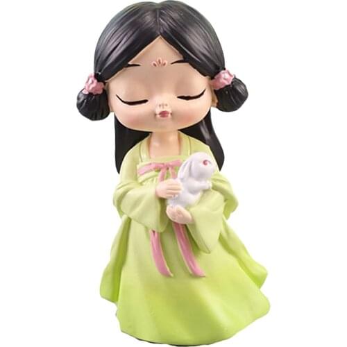 Lovely Chinese Hanfu Girl Figurine Cabinet Decorations for Home Shop Shop