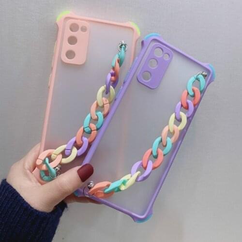 For Redmi Note 9s Note 9 Pro 9c 9a 8 pro 3D Wrist Chain Shockproof phone case for redmi note 8t 8a Transparent Soft Back cover