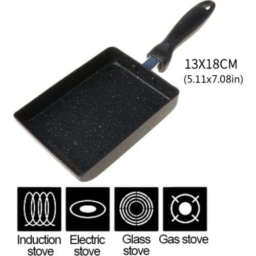 Retangular Omelette Pan Tamagoyaki Egg Pan, Nonstick Maifan Stone, Anti-Scalding Handle for Glass ,Electic Gas Stove