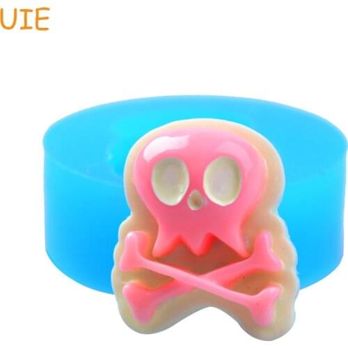 PYL077U 20.5mm Skull Flexible Silicone Mold - Cake Decoration, Fondant, Gum Paste, Cookie Biscuit, Resin, Jewelry, Food Safe