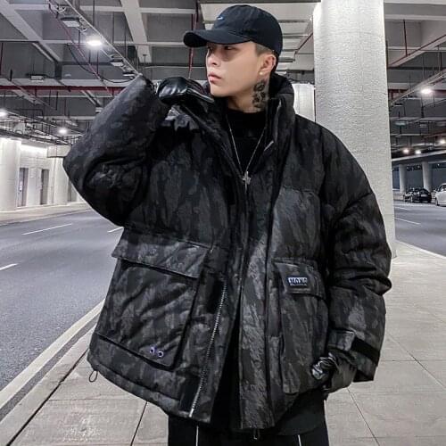 Workwear Men Down Jacket 2020 Winter New Reflective Color-Changing Thick Coat for Cold and Warm Mens Down Jacket