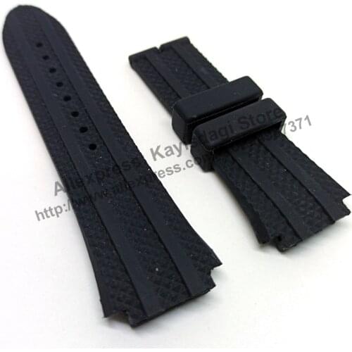 20mm Black Rubber watch band strap Compatible for Guess Collection GC W0674G8 , W0674