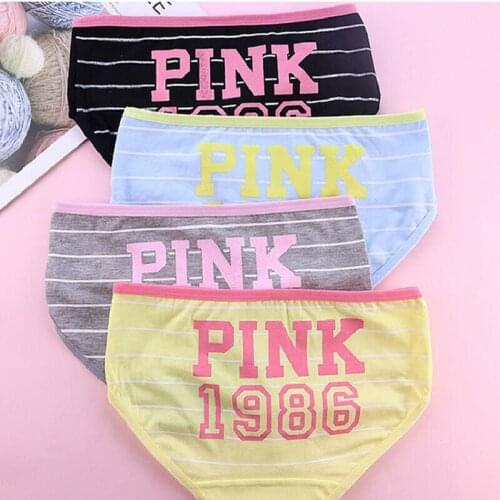 PINK 1986 Printed Women Cotton Underwear Stretch Sports Comfortable Panties Sexy Seamless Female Briefs Breathable Lingerie