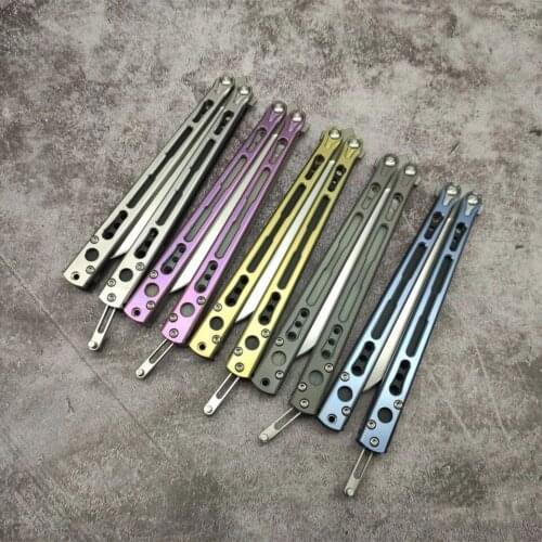 Baliplus Chimera Butterfly Trainer Traing Knife HOM Snake Stonewash Blade Titanium Handle Folding Knifes