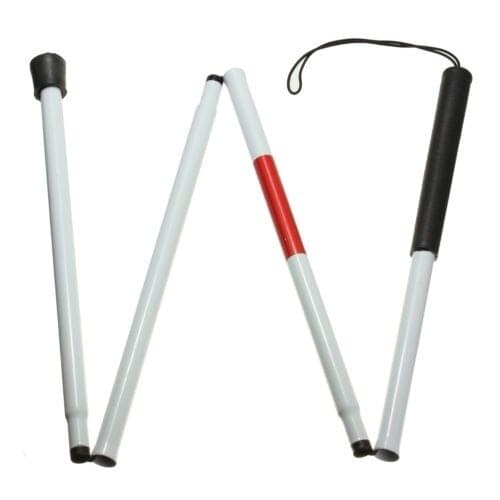 Visually Impaired Crutch Cane Blind Walking Stick Walker Aluminium Easy Folding