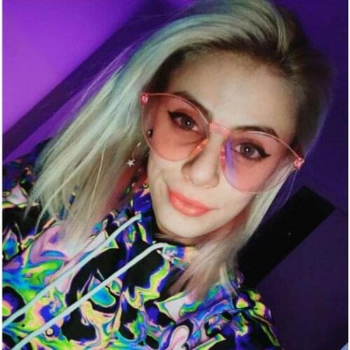 Round Frame Sun Glasses For Male Rimless Sunglasses Woman Trend Oculos De Sol Female Colorful Ocean Lens gafas oculos feminino