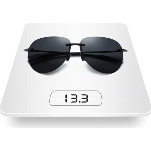 2020 Summer Style Rimless Mirror Blue Grey Polarized Lens Sunglasses Men Women Super Light Polarized Sun Glasses Driving