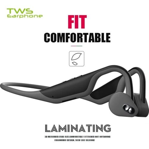 TWSearphone BH128 Wireless Ear Bone Conduction Headphones Bluetooth Headset Handfree Stereo Earbuds With Mic Waterproof Earsets