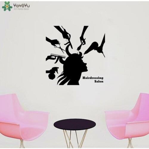 YOYOYU Wall Decal Hairdressing Salon Art Removable Waterproof Poster Vinyl Wall Mural For Beauty Salon Dress Up Hairstyle QQ277
