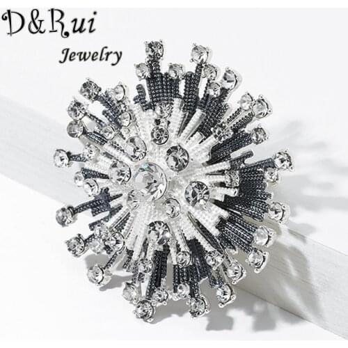 D&Rui Jewelry Crystal Flower Brooches Pins Womens Vintage Enamel Brooch Brooches for Womens Clothing Accessories 2020 New Gift