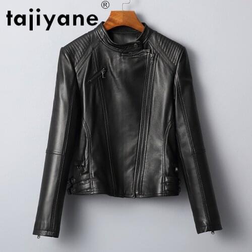 Tajiyane Women Genuine Leather Jacket Real Sheepskin Coat Spring Autumn Short Clothes Slim Biker Jackets Casaco Feminino HLY12