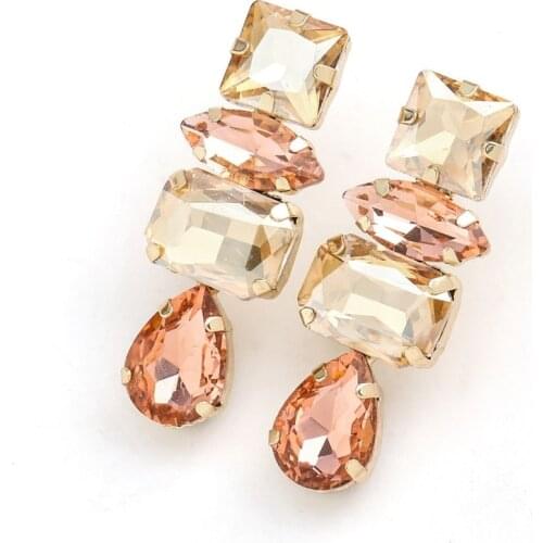 Fashion Personality Girl Rhinestone Water Drop Dangle Earrings Womens Elegant Temperament Jewelry Accessories