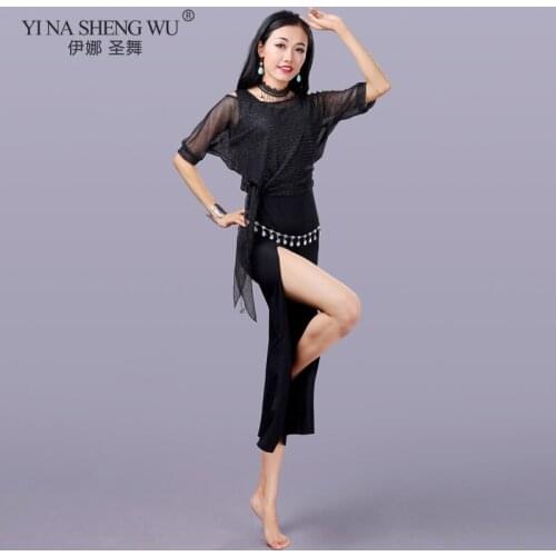 Belly Dance Temperament Top&Long Skirt Performance thanks Suit Oriental Dancewear Female Adult Long Skirt Practice Clothing