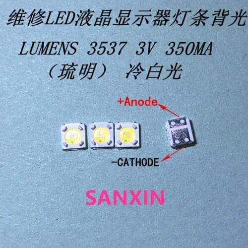 1000PCS lumens LED Backlight 1W 3V 3535 3537 Cool white LCD Backlight for TV Application A129CECEBP18A-2092 4D