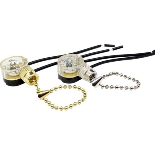 2pcs/pack Bedroom Easy Install Pull Chain Lamp Replacement Cord Decorative Bathroom 2 Gears Ceiling Fan Switch Living Room Home