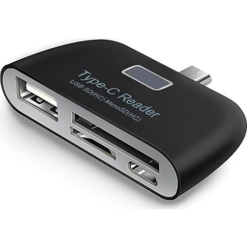 2021 New Multifunctional 4-in-1 OTG/TF/SD smart card reader with C-type charging port for Samsung phones on sale