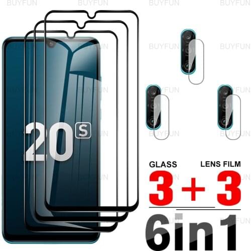 6in1 Screen Protector For Honor 20s Black edge tempered glass on for huawei honor20s pro lite honer xonor 20i 20e camera film