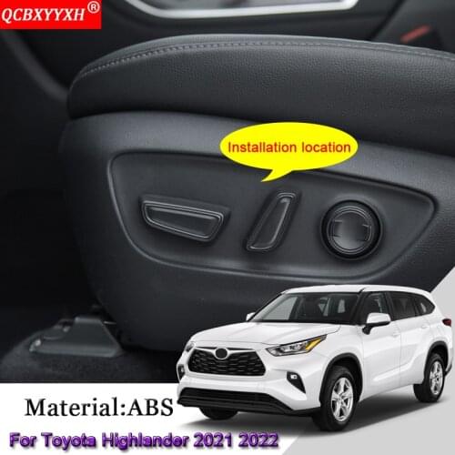 ABS Car Interior Seat Adjustment Decoration Sequins Stickers Covers Auto Accessories Fit For Toyota Highlander Kluger 2021 2022