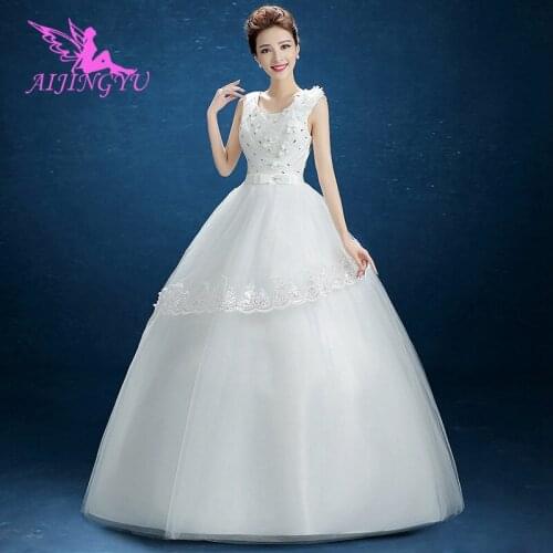 AIJINGYU 2021 2020 gowns Customized new hot selling cheap ball gown lace up back formal bride dresses wedding dress FU254