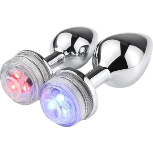 Metal Anal Plug Sex Toys RGB LED Colorful Light Butt Plug Adult Games Anal Toys Dildo Erotic Toys Intimate Goods Adult Toys