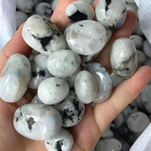 Healing Crystals Minerals Gemstone Natural White Quartz Moonstone Tumbled Stones For Home Decoration