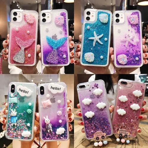 Bling Cartoon Glitter Liquid Quicksand Phone Case For Huawei Y8P Y5P Y6P Y9S Y6S Y9 Prime 2019 Y7 Pro Y6 2018 Y5 Cover
