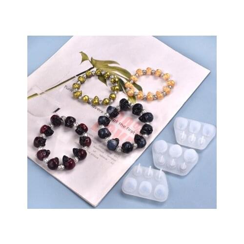 DIY Crystal Skull Bead Epoxy Mold Bracelet Women Hip Hop Jewelry Silicone Mold Jewelry Accessories